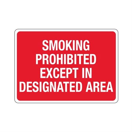 Smoking Prohibited Except In Designated Areas Sign